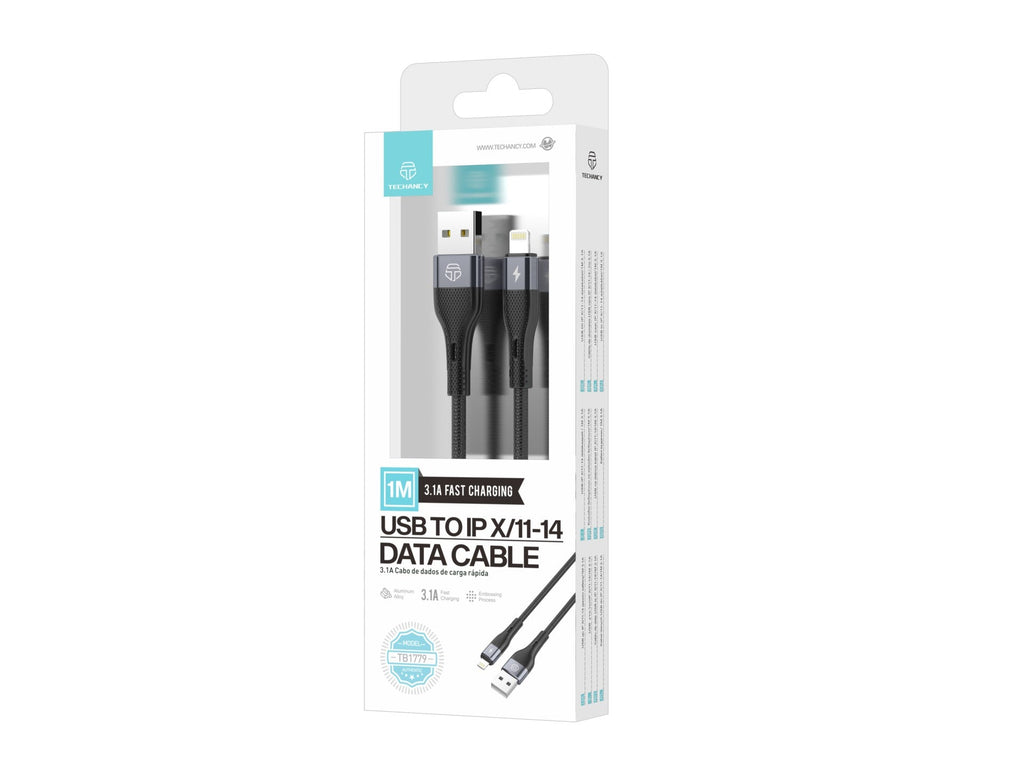 Cabo De Dados Usb Lightning Preto TB1779, Carregamento Rápido De 3,1 A, Suporta Transferência De Dados De 480 Mbps